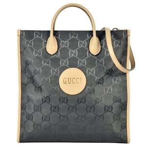 GUCCI Authentic Gray Leather Tote Bag